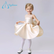 Simple Scoop Knee Length Sashes Bow Stain Tulle Fleurs Girl Dresses Wedding